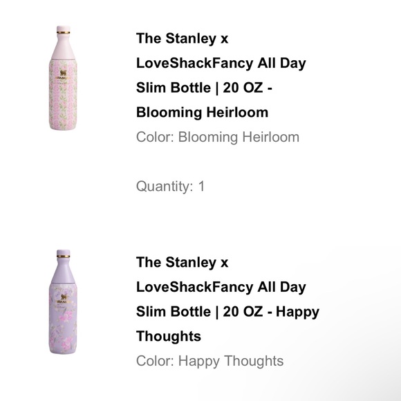 BNIB STANLEY X LOVE SHACK FANCY All Day Slim 20 OZ BLOOMING HEIRLOOM - Picture 6 of 6